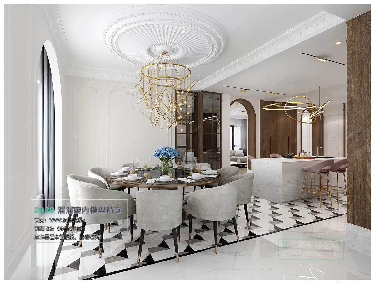 DINING ROOM - EUROPEAN STYLE - 3D MODELS