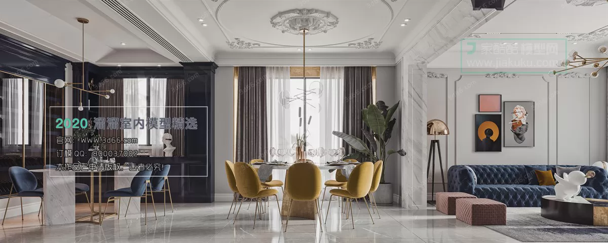 DINING ROOM - EUROPEAN STYLE - 3D MODELS