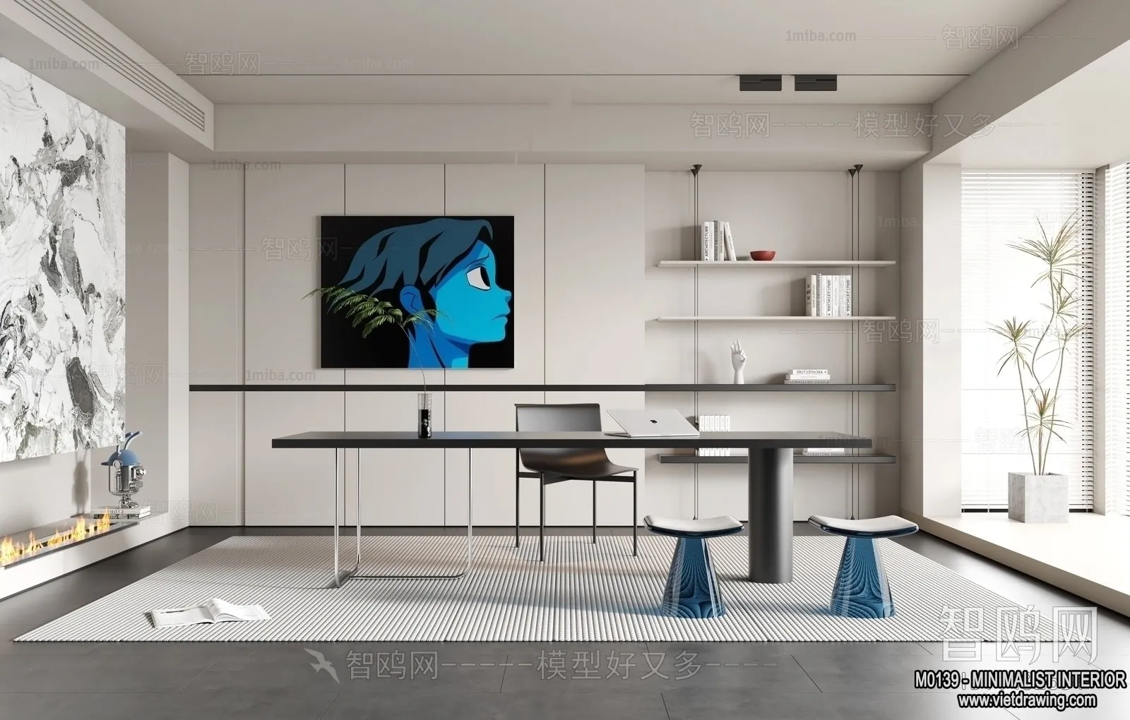 Dining Room - Minimalist Style - 3D Interior Scene - 007