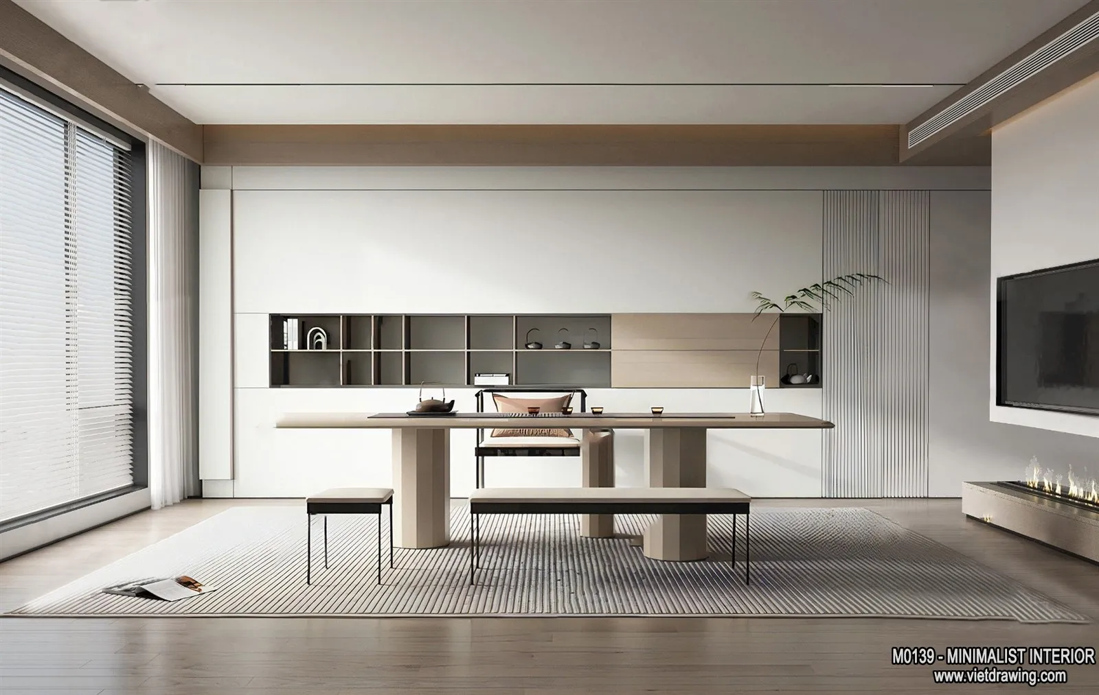 Dining Room - Minimalist Style - 3D Interior Scene - 009