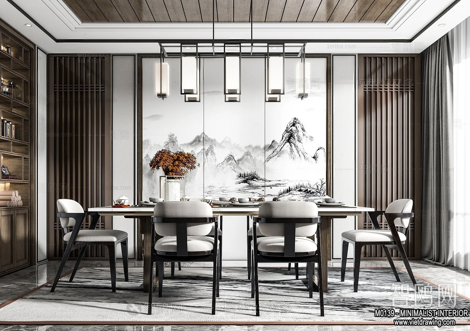 Dining Room - Minimalist Style - 3D Interior Scene - 013