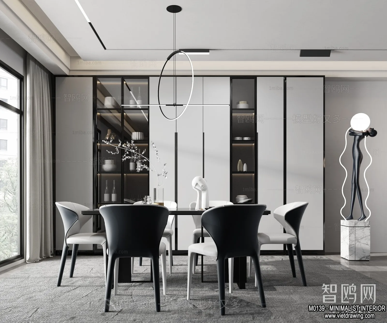 Dining Room - Minimalist Style - 3D Interior Scene - 019