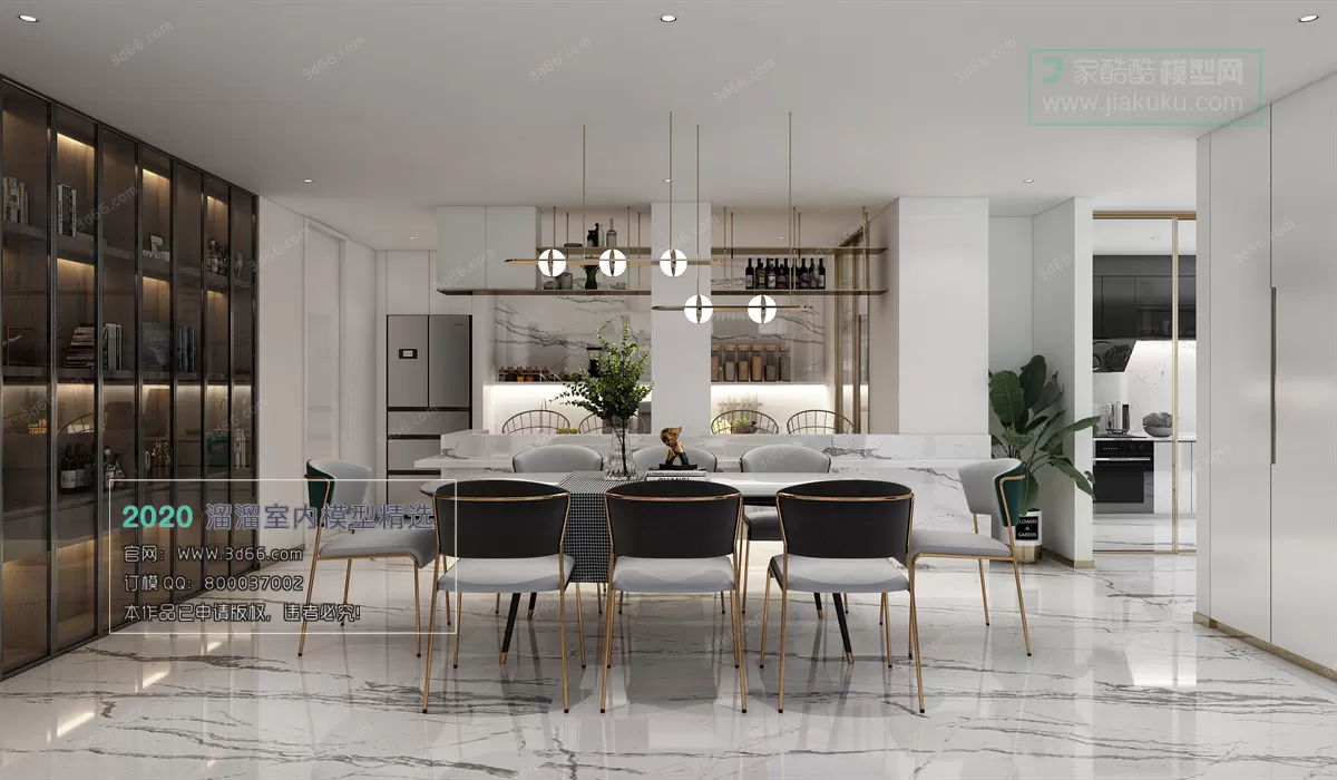 DINING ROOM - MODERN STYLE - 3D MODELS