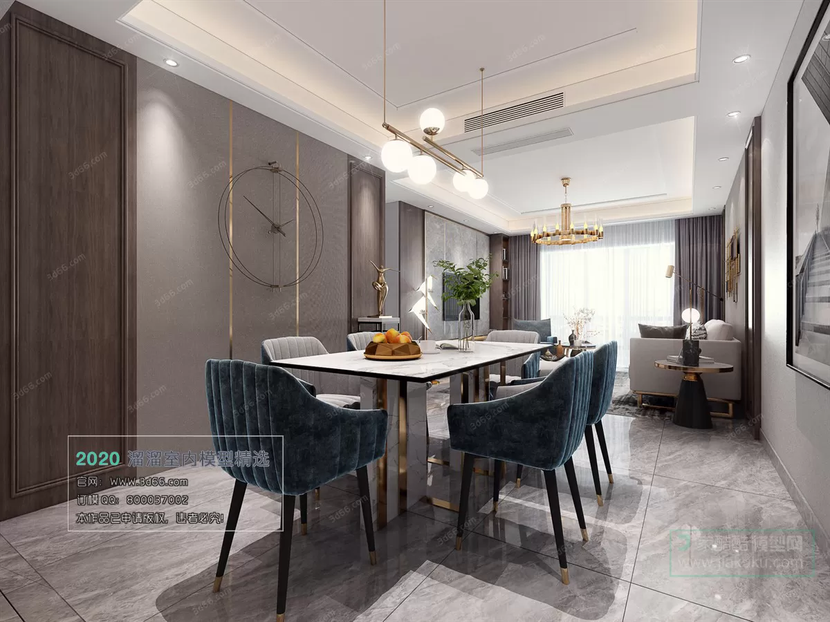 DINING ROOM - MODERN STYLE - 3D MODELS