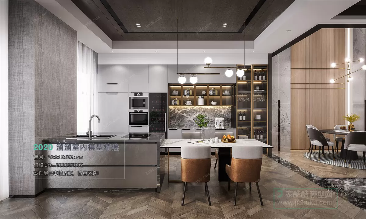 DINING ROOM - MODERN STYLE - 3D MODELS