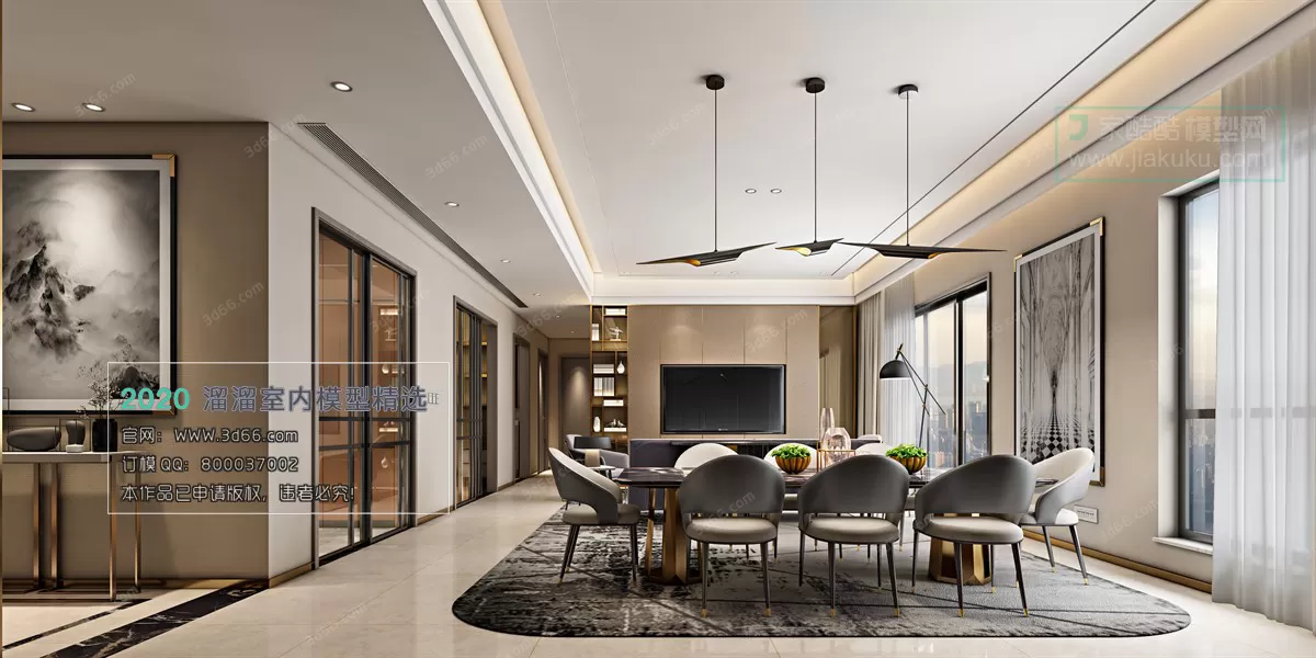 DINING ROOM - MODERN STYLE - 3D MODELS