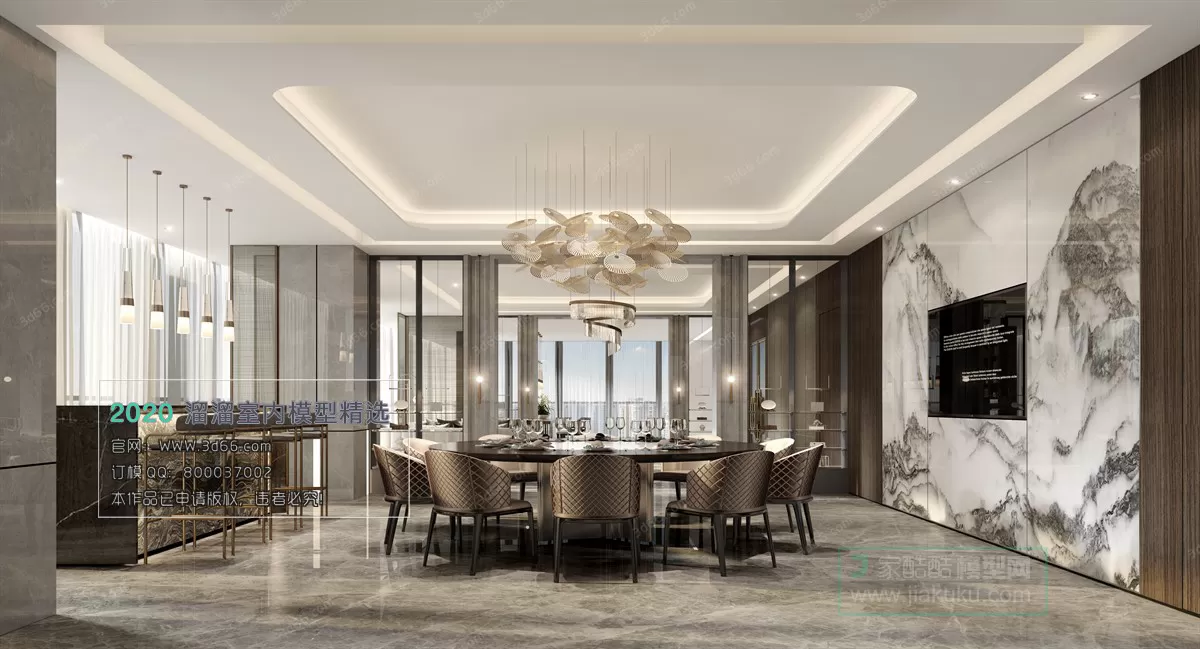 DINING ROOM - MODERN STYLE - 3D MODELS