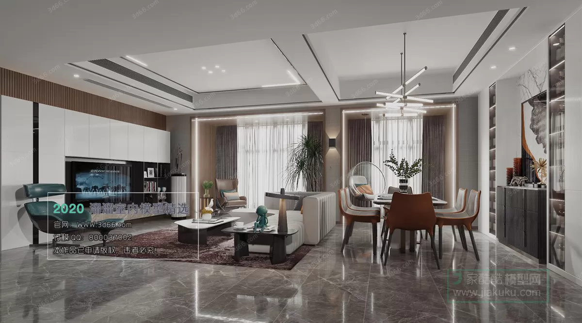 DINING ROOM - MODERN STYLE - 3D MODELS