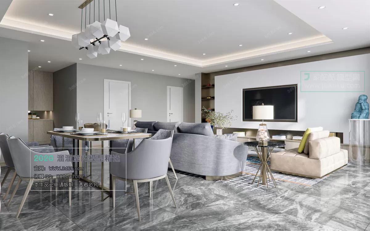 DINING ROOM - MODERN STYLE - 3D MODELS