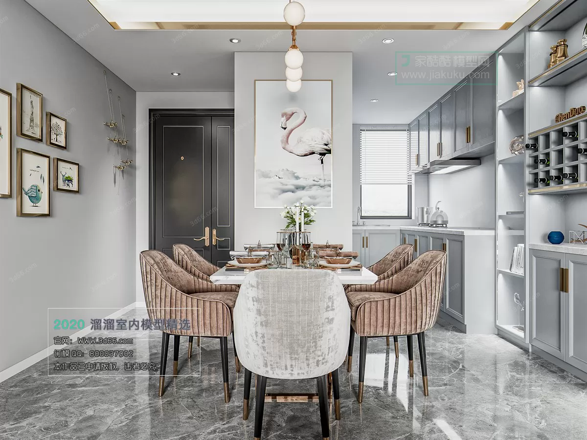 DINING ROOM - MODERN STYLE - 3D MODELS