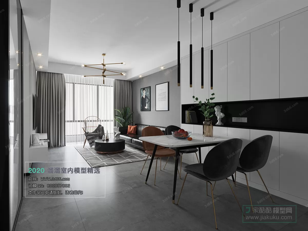 DINING ROOM - MODERN STYLE - 3D MODELS