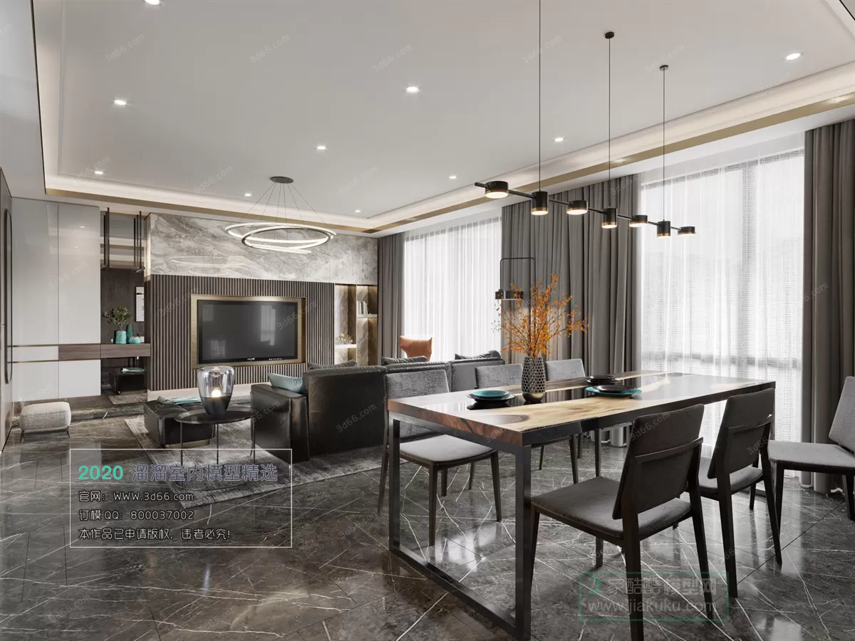 DINING ROOM - MODERN STYLE - 3D MODELS