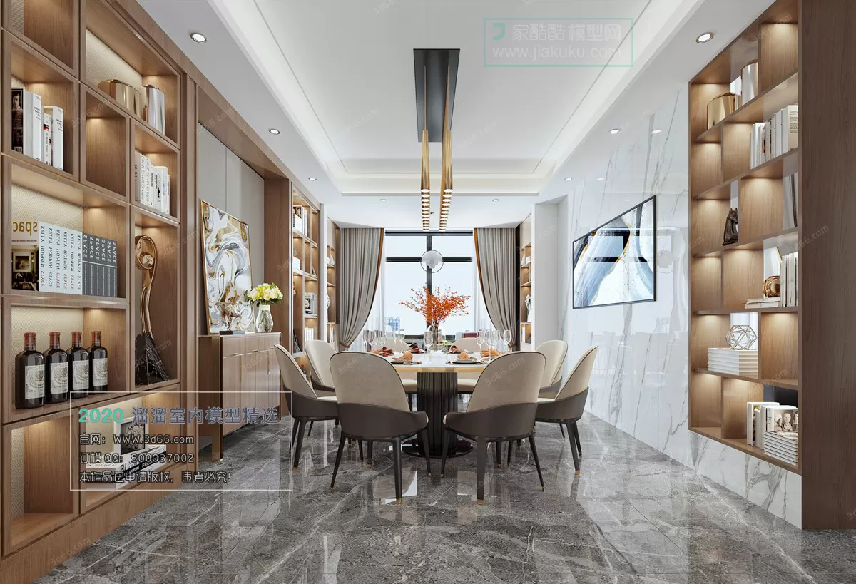 DINING ROOM - MODERN STYLE - 3D MODELS