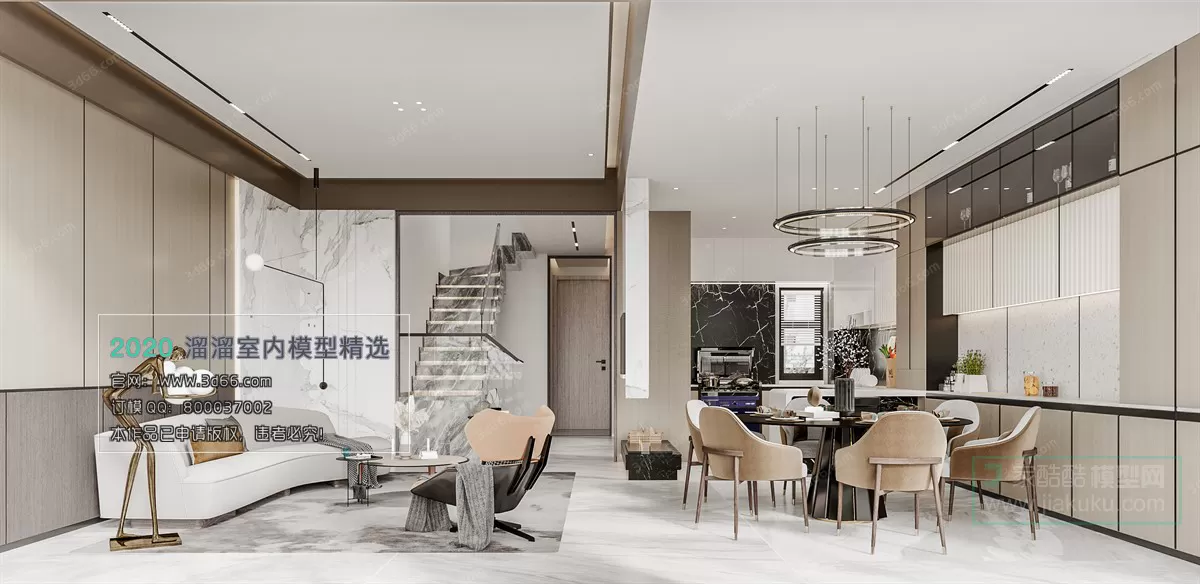 DINING ROOM - MODERN STYLE - 3D MODELS