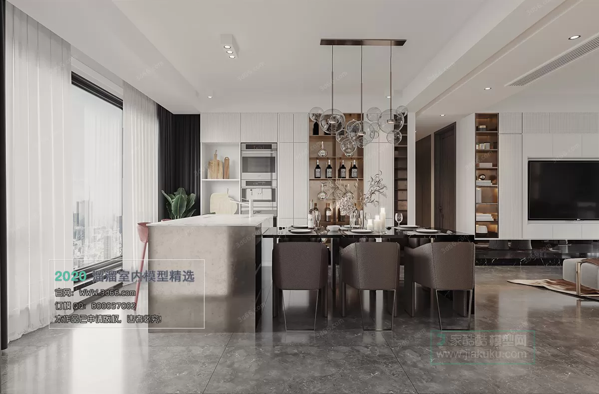 DINING ROOM - MODERN STYLE - 3D MODELS