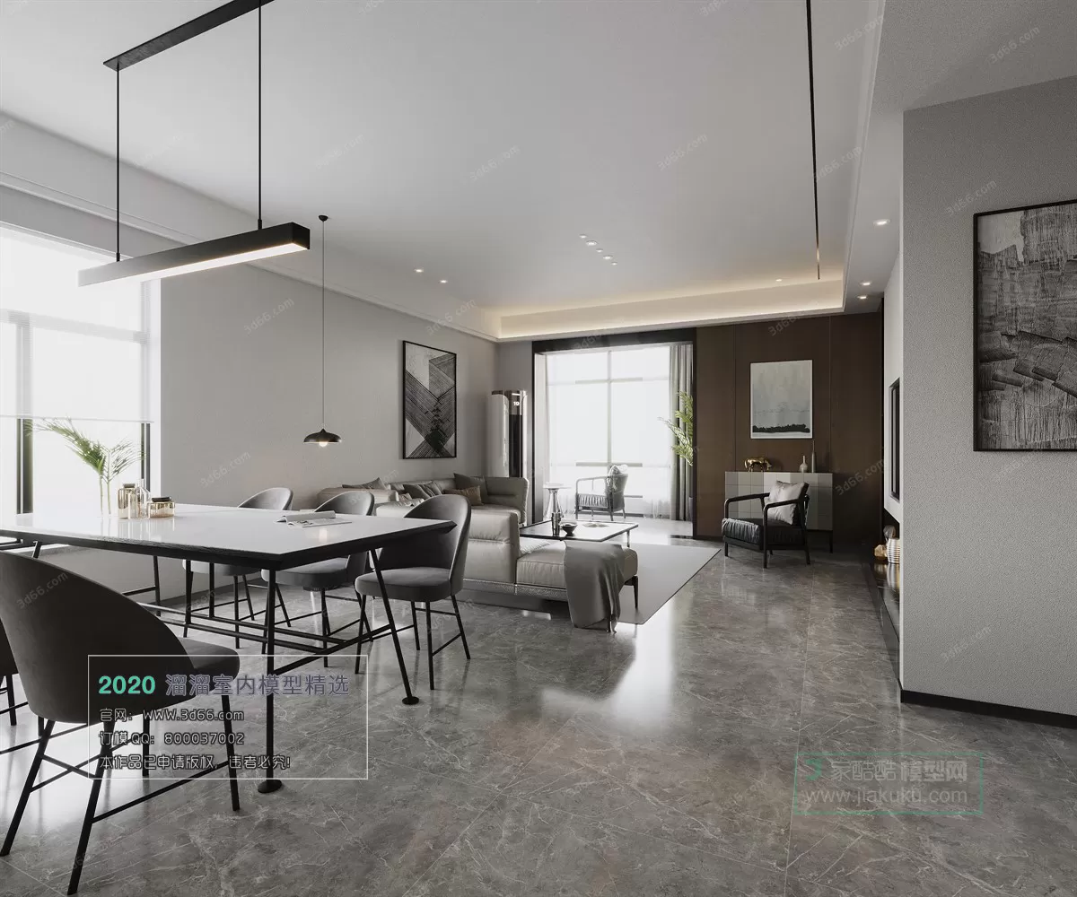 DINING ROOM - MODERN STYLE - 3D MODELS