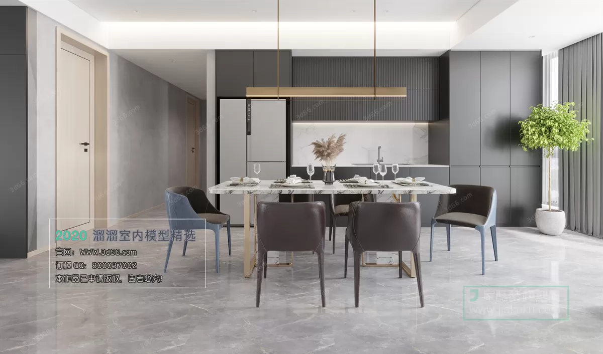DINING ROOM - MODERN STYLE - 3D MODELS
