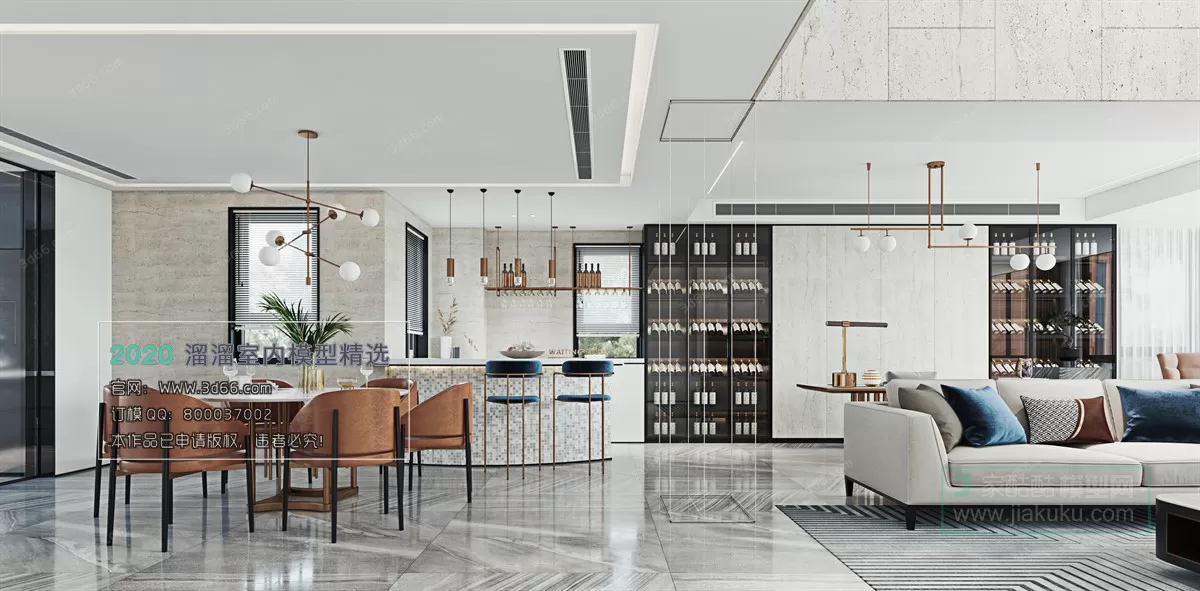 DINING ROOM - MODERN STYLE - 3D MODELS