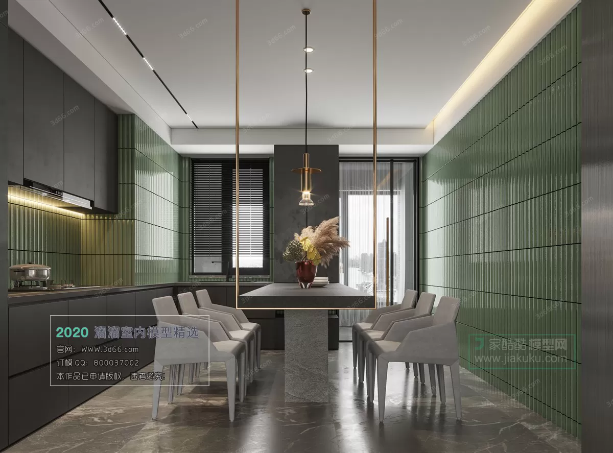 DINING ROOM - MODERN STYLE - 3D MODELS