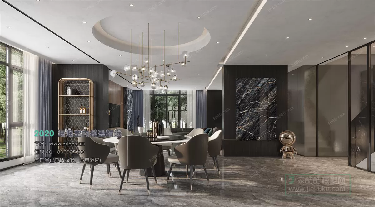 DINING ROOM - MODERN STYLE - 3D MODELS