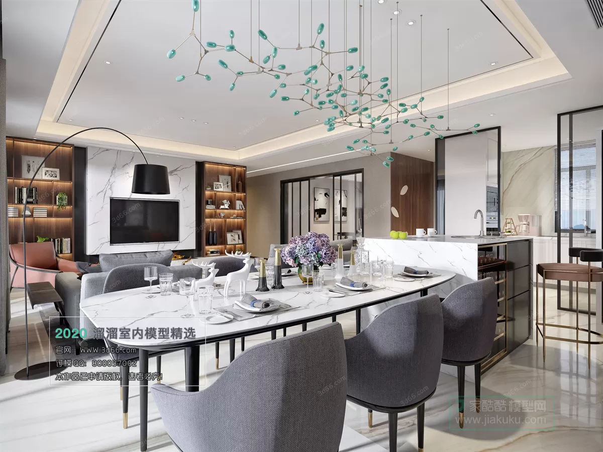 DINING ROOM - MODERN STYLE - 3D MODELS