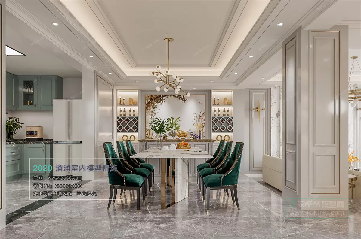 DINING ROOM - MODERN STYLE - 3D MODELS