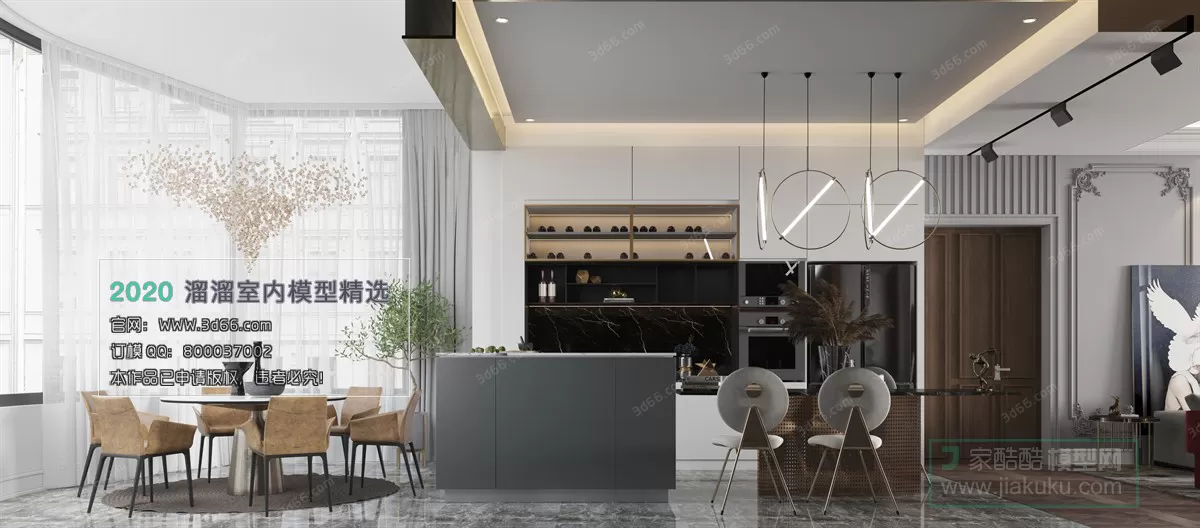 DINING ROOM - MODERN STYLE - 3D MODELS