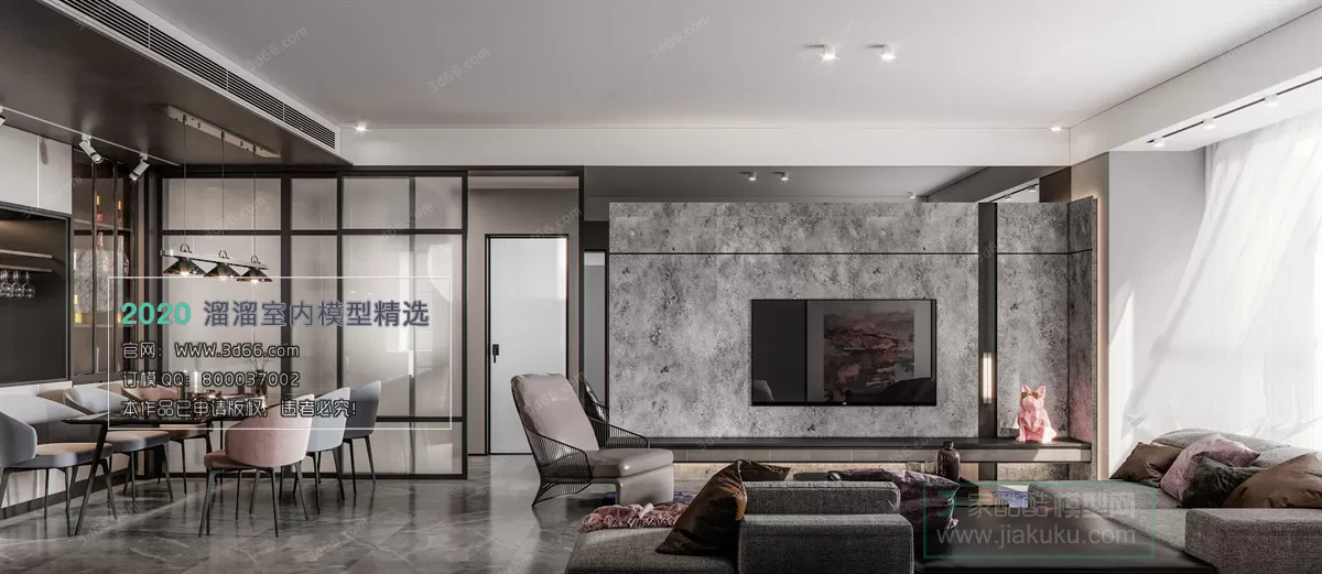 DINING ROOM - MODERN STYLE - 3D MODELS