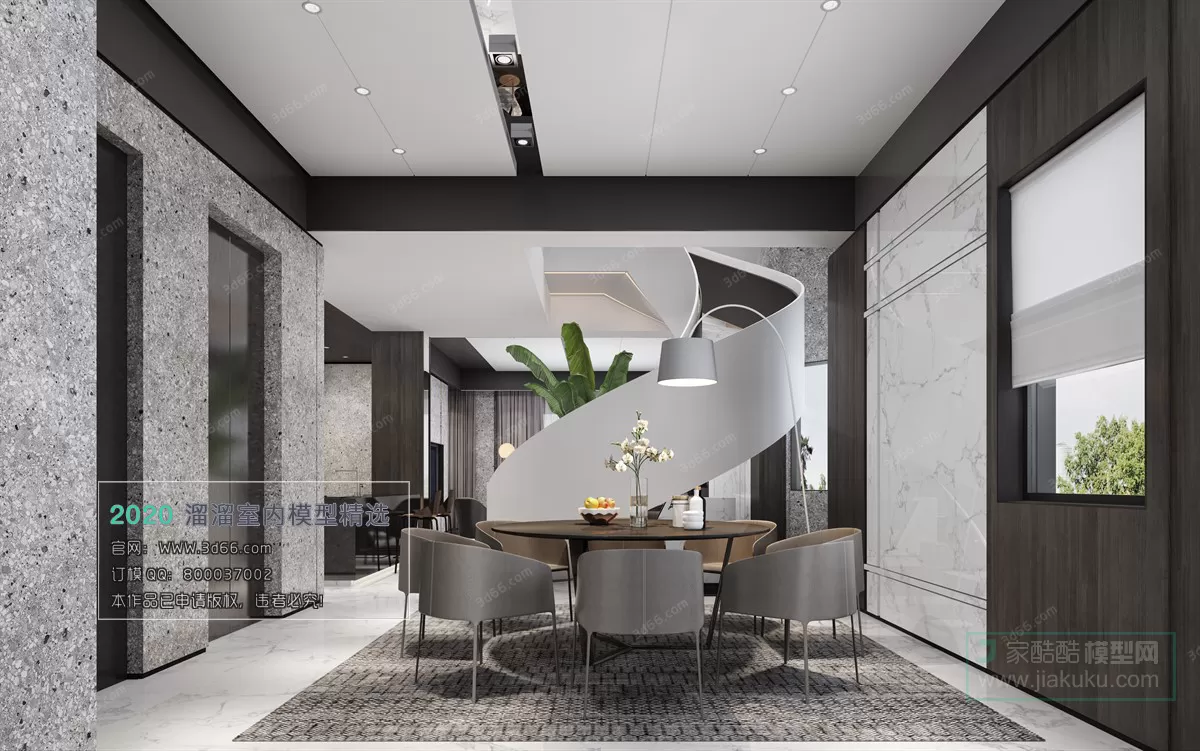 DINING ROOM - MODERN STYLE - 3D MODELS