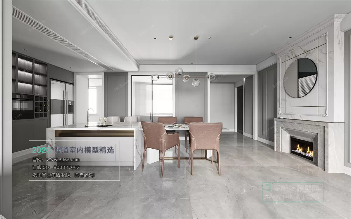 DINING ROOM - MODERN STYLE - 3D MODELS