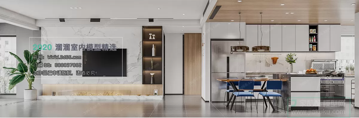 DINING ROOM - MODERN STYLE - 3D MODELS