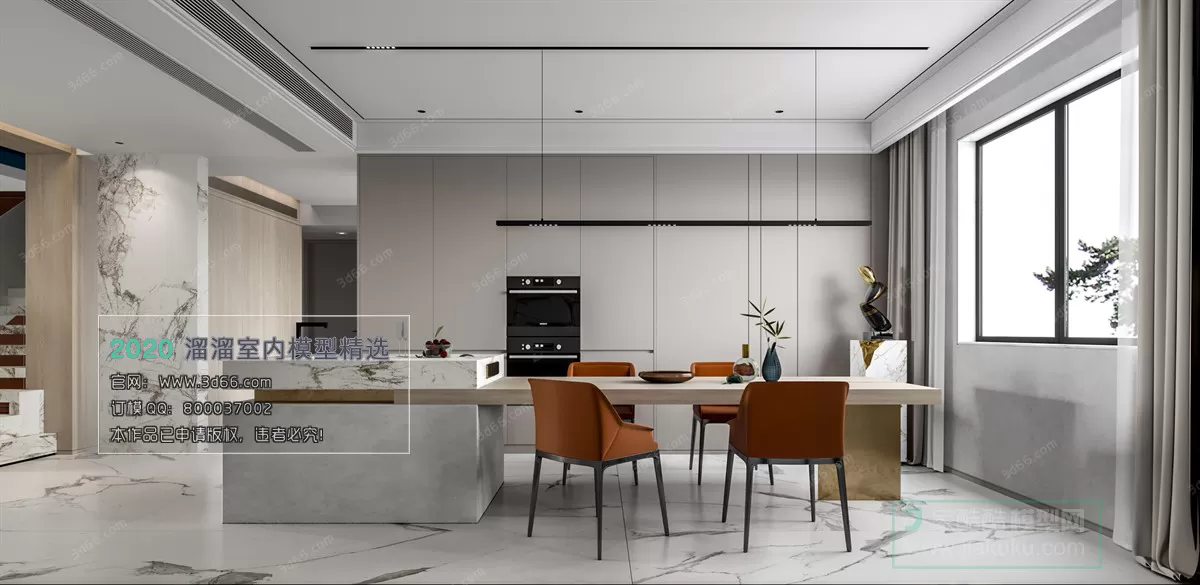 DINING ROOM - MODERN STYLE - 3D MODELS