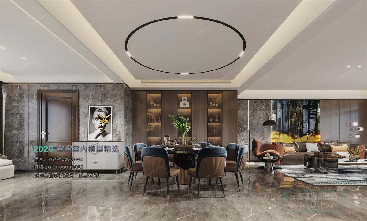 DINING ROOM - MODERN STYLE - 3D MODELS