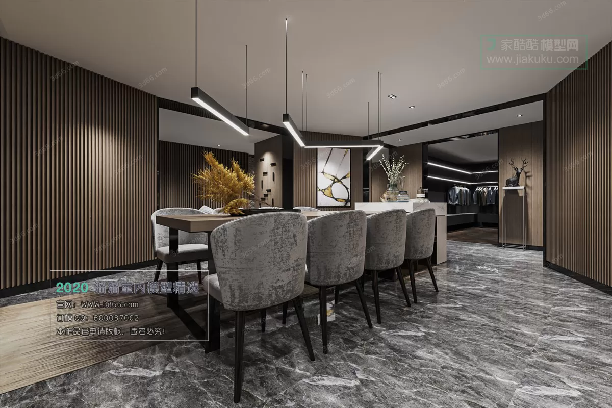 DINING ROOM - MODERN STYLE - 3D MODELS