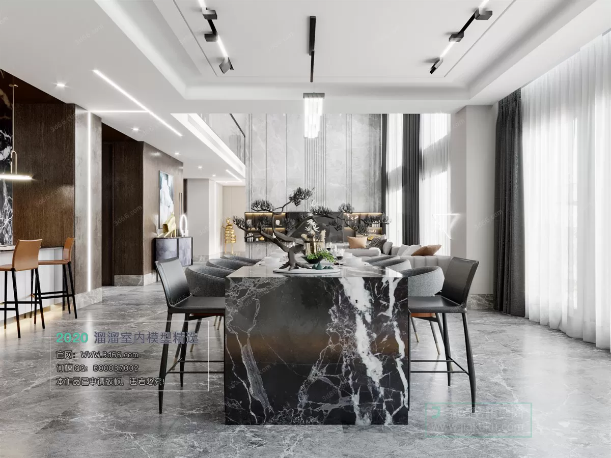 DINING ROOM - MODERN STYLE - 3D MODELS