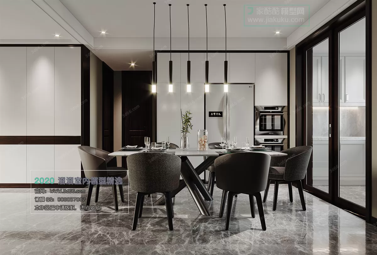 DINING ROOM - MODERN STYLE - 3D MODELS