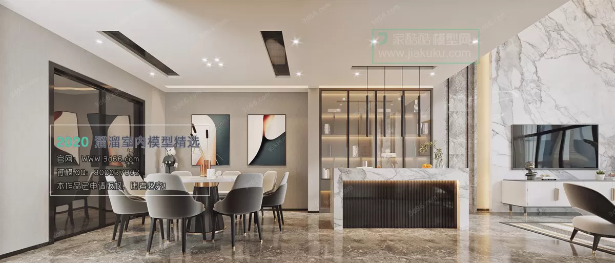 DINING ROOM - MODERN STYLE - 3D MODELS