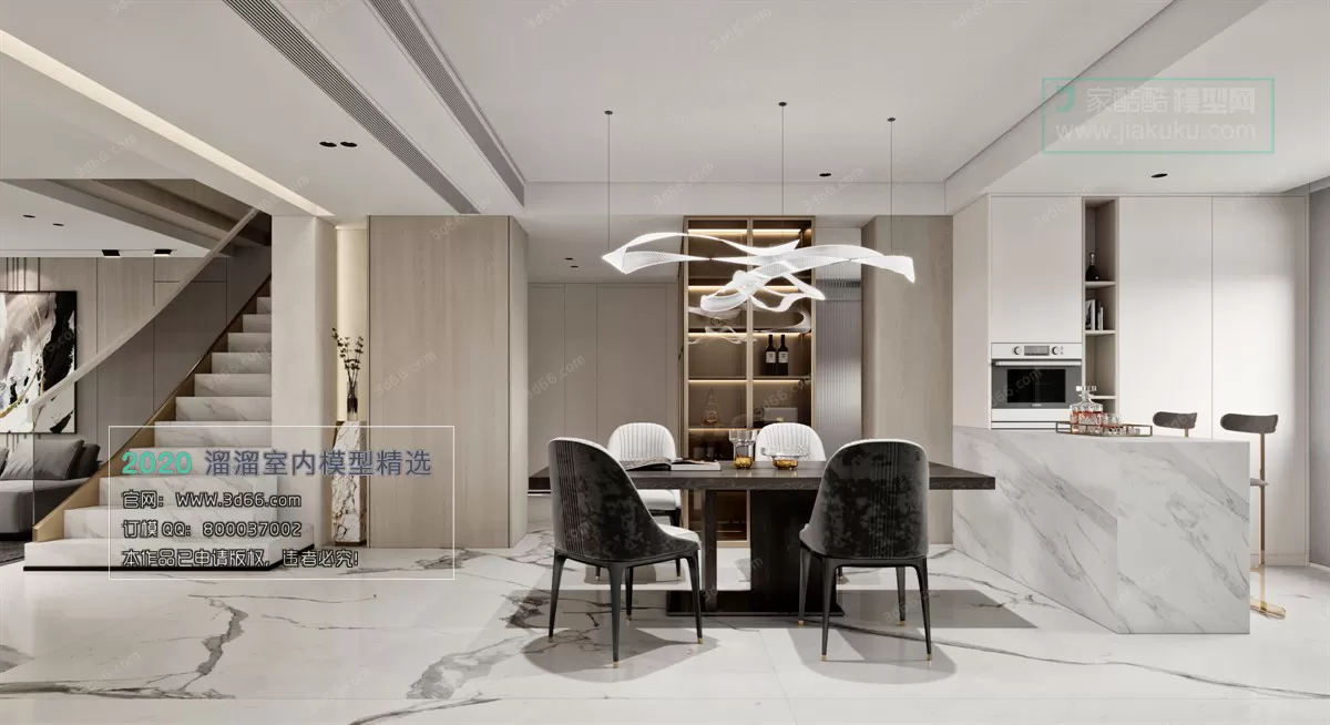 DINING ROOM - MODERN STYLE - 3D MODELS