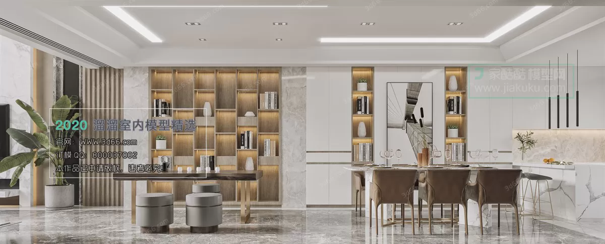 DINING ROOM - MODERN STYLE - 3D MODELS