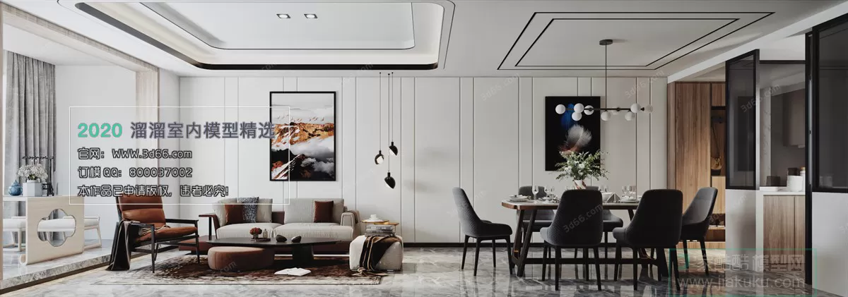 DINING ROOM - MODERN STYLE - 3D MODELS