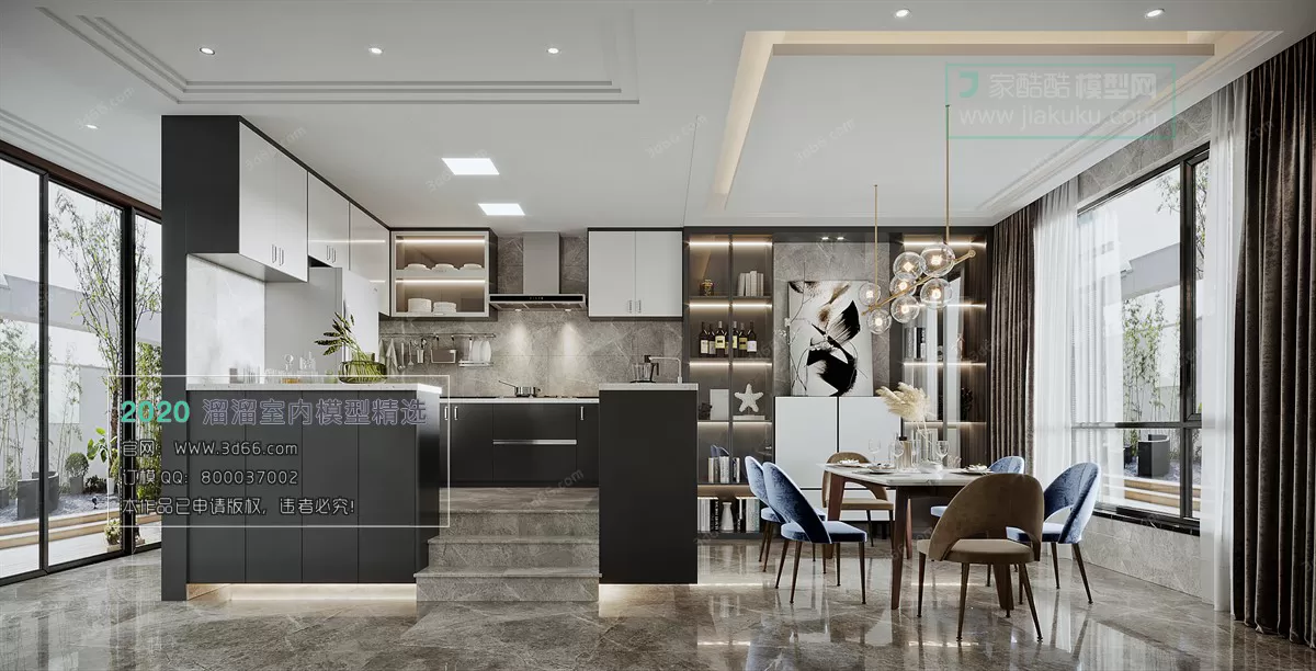 DINING ROOM - MODERN STYLE - 3D MODELS