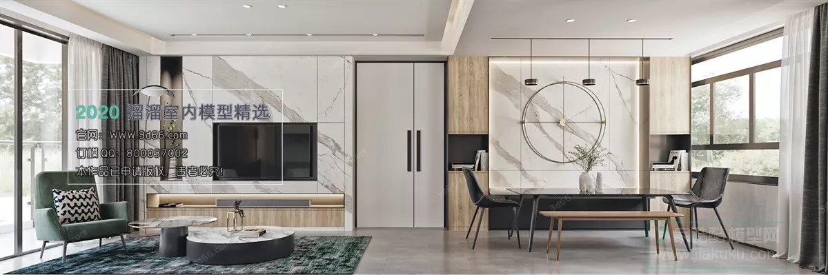 DINING ROOM - MODERN STYLE - 3D MODELS