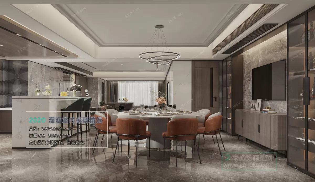 DINING ROOM - MODERN STYLE - 3D MODELS