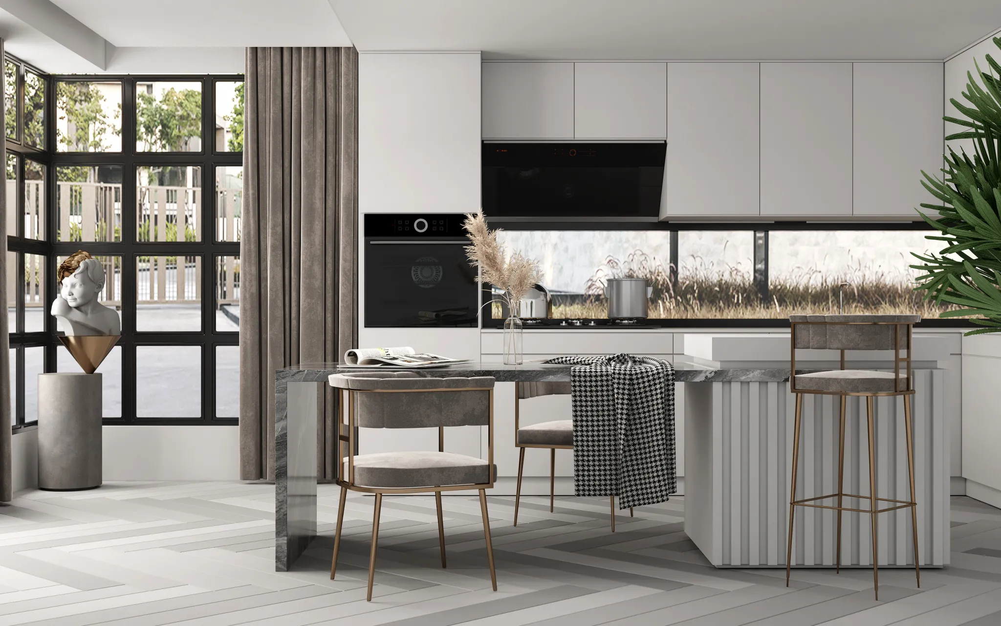 Dining Room - Modern Style 3D Scenes - Interior Design - 001