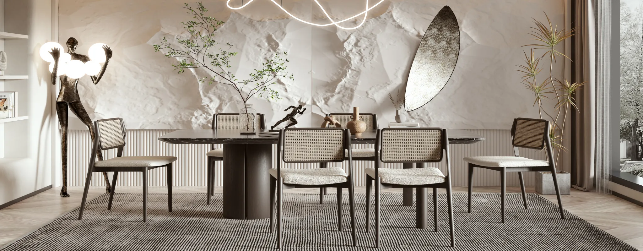 Dining Room - Modern Style 3D Scenes - Interior Design - 003