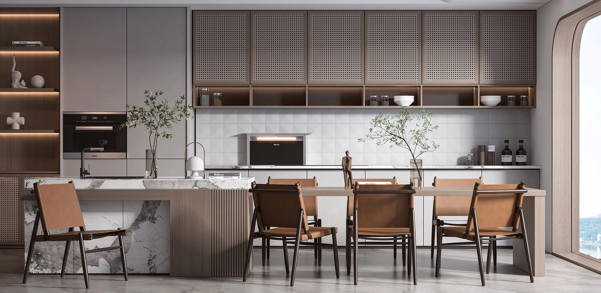 Dining Room - Modern Style 3D Scenes - Interior Design - 006