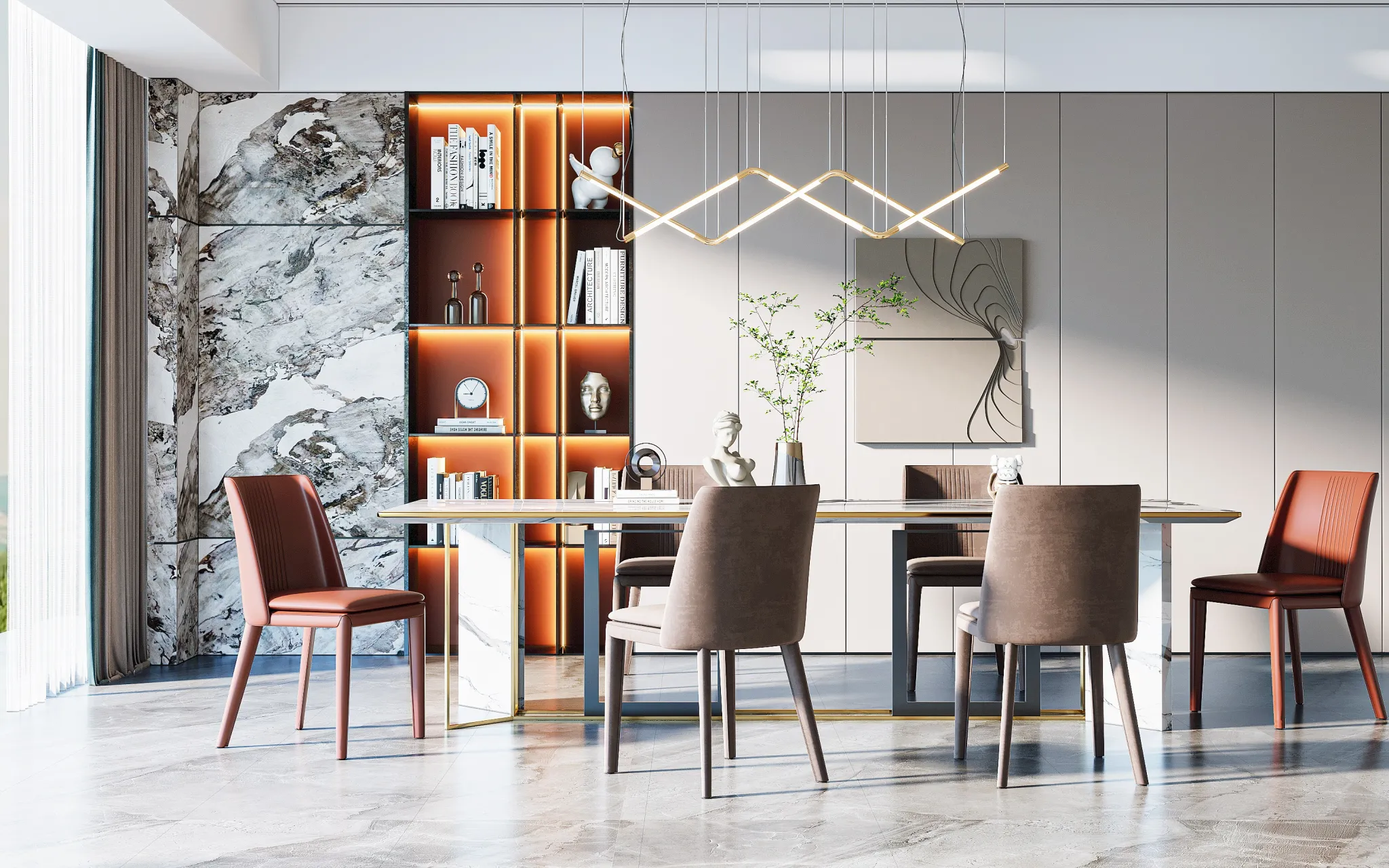 Dining Room - Modern Style 3D Scenes - Interior Design - 009