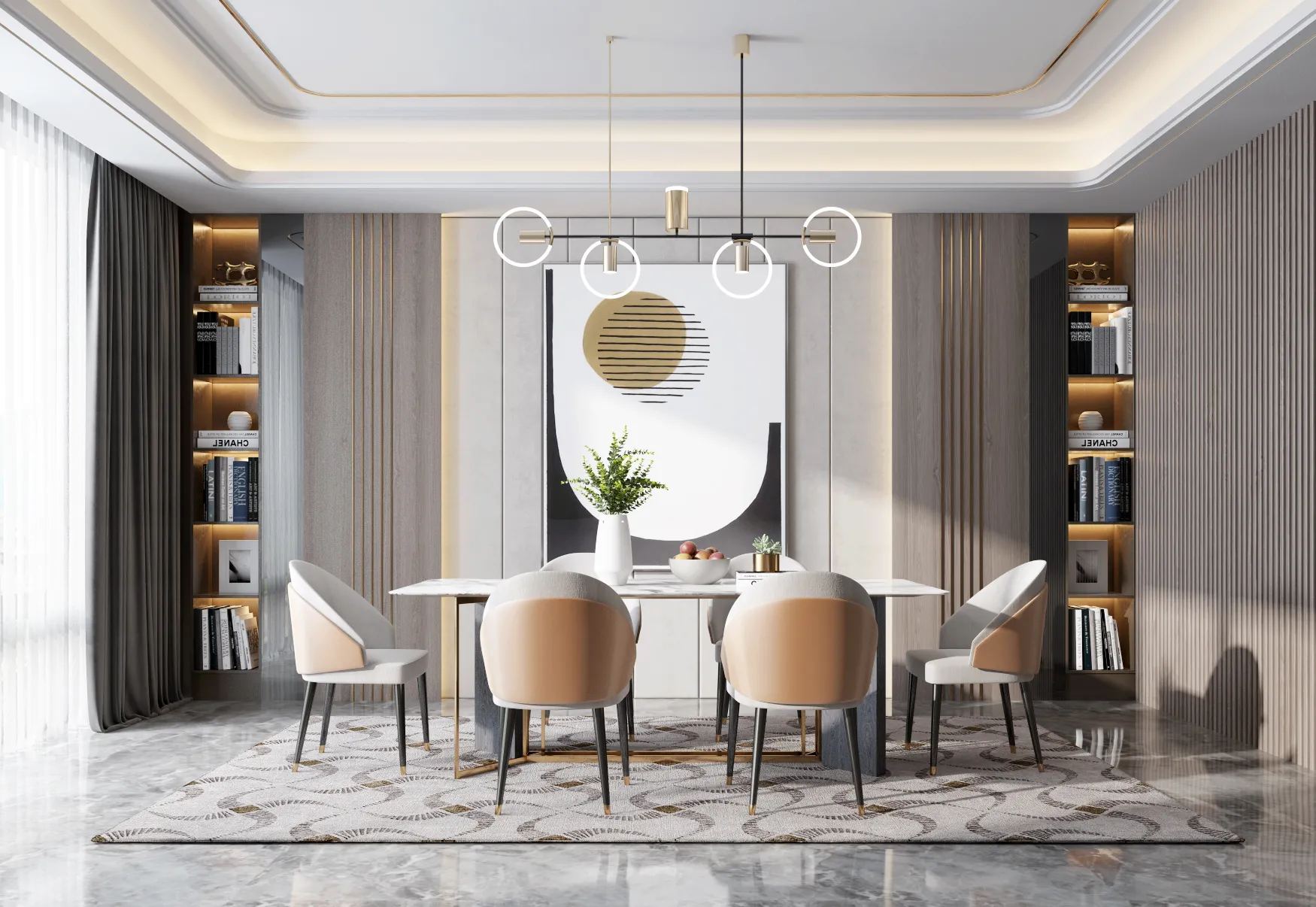 Dining Room - Modern Style 3D Scenes - Interior Design - 010