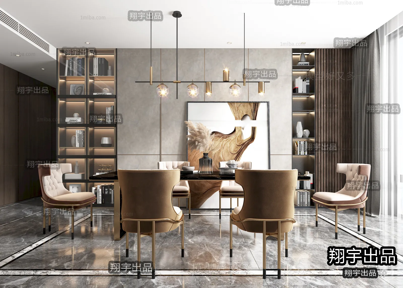 Dining Room - Modern Style Interior 3D Scenes - 002