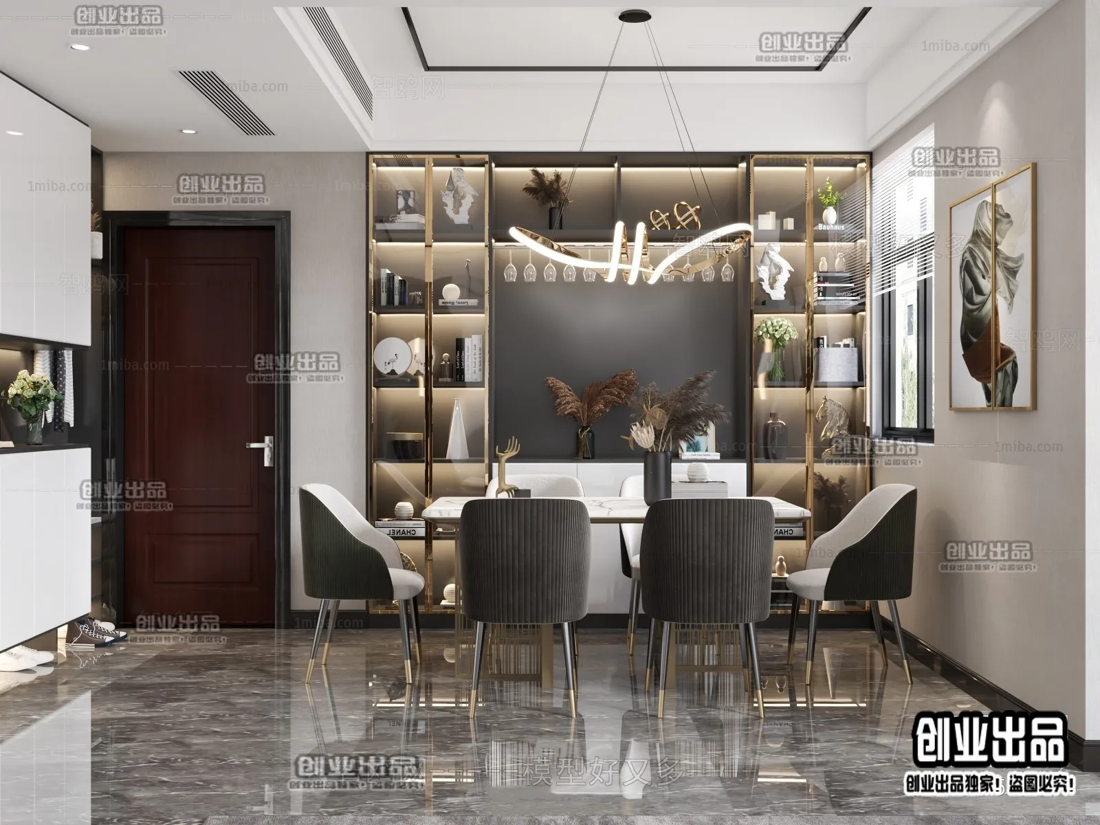 Dining Room - Modern Style Interior 3D Scenes - 009